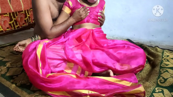 Sexy Indian Housewife In Pink Saree